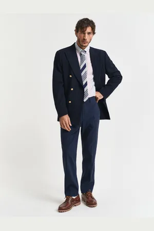 GANT Men Slim Fit Cotton Linen Suit Pants (46)