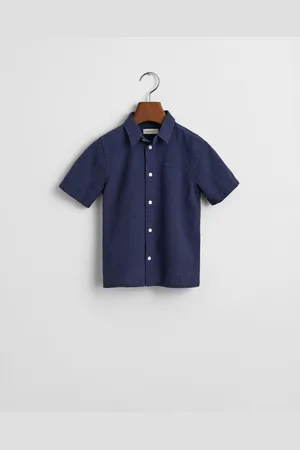 GANT Kids Kids Cotton Linen Short Sleeve Shirt (92)
