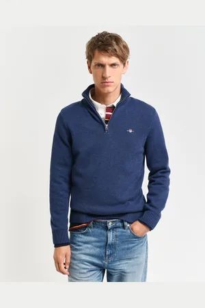 GANT Men Casual Cotton Half-Zip Sweater (XS)