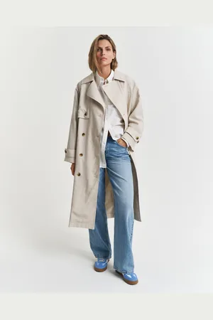 GANT Women Linen Blend Trench Coat (XS)