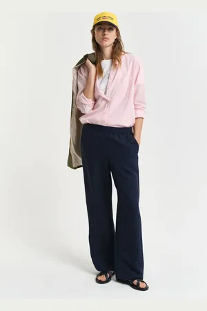 GANT Women Relaxed Fit Linen Blend Pull-On Pants (34)