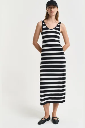 GANT Women Striped Tank Top Midi Jersey Dress (XS)