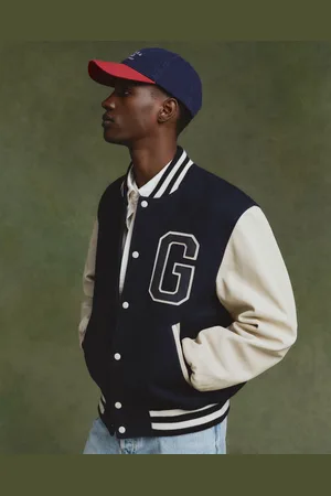 GANT Men Leather Mix Varsity Jacket (M)