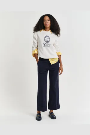 GANT Women Creased Turn-Up Pants (34)