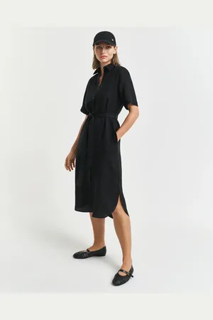 GANT Women Linen Short Sleeve Shirt Dress (34)