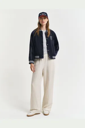 GANT Women Relaxed Fit Linen Blend Pull-On Pants (34)