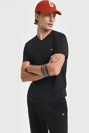 GANT Men Slim Fit Shield V-Neck T-Shirt (S)
