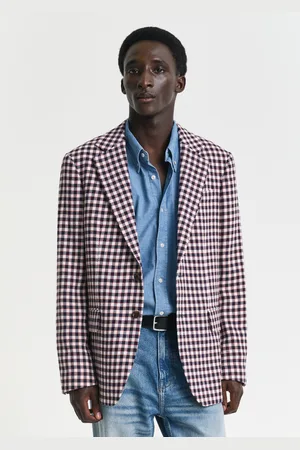 GANT Men Regular Fit Checked Cotton Blend Blazer (46)