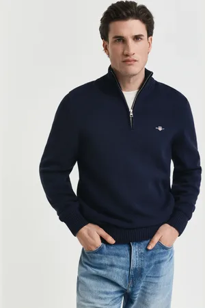 GANT Men Casual Cotton Half-Zip Sweater (XS)