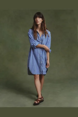 GANT Women Oversized Striped Shirt Dress (34)