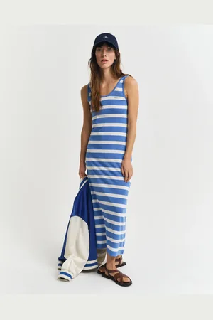 GANT Women Striped Tank Top Midi Jersey Dress (XS)