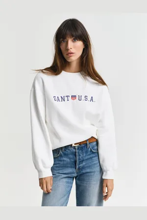 GANT Women Shield USA Graphic Crew Neck Sweatshirt (S)
