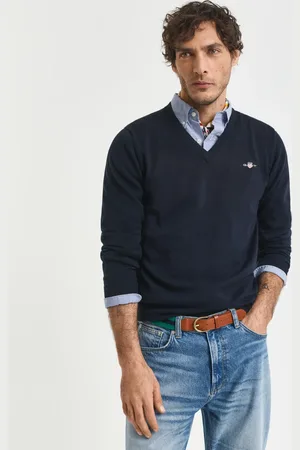 GANT Men Classic Cotton V-Neck Sweater (XS)