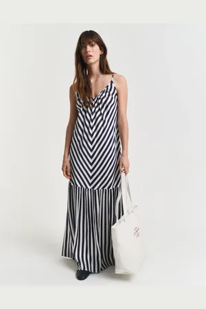 GANT Women Chevron Striped Maxi Dress (34)