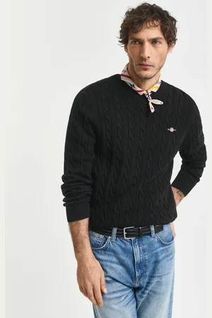 GANT Men Cotton Cable Knit Crew Neck Sweater (S)