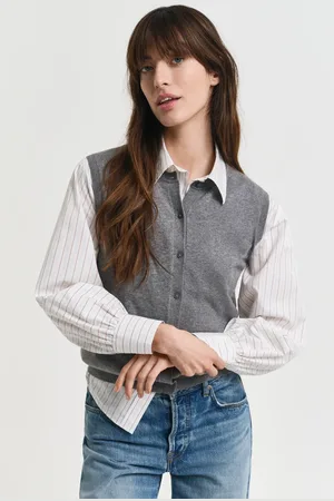 GANT Women Lightweight Short Sleeve Knitted Vest (XS)