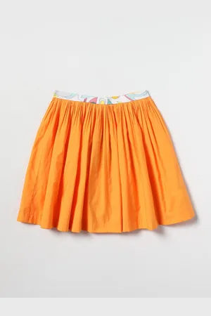 Puccini Cotton popline skirt with printed waistband