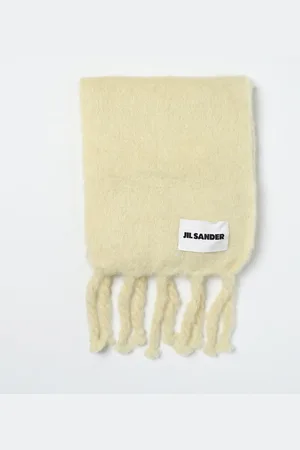 Jil Sander appliqué-detail fringed scarf - White