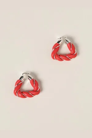 Bottega Veneta Twist intreccio leather earrings