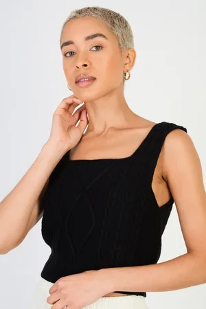 Glassworks London Square Neck Cableknit Tank