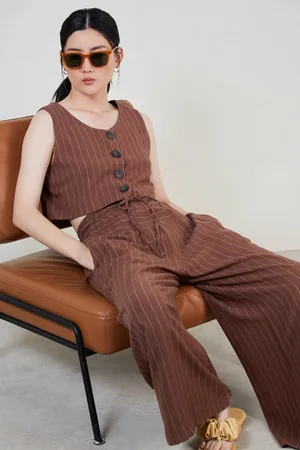 Glassworks London Pinstripe Button Front Tank