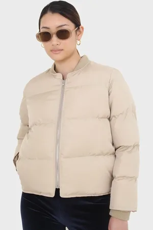 Glassworks London Beige Round Neck Puffer Jacket