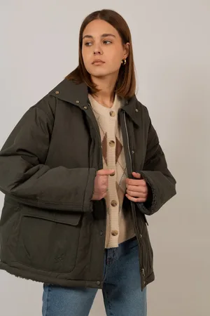 Glassworks London Charcoal Teddy Lined Cinch Back Parka