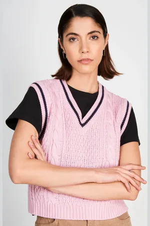 Glassworks London And Navy Blue Varsity Trim Sweater Vest
