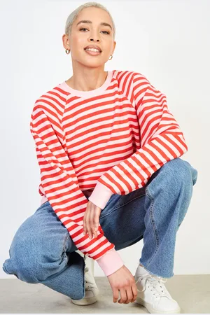 Glassworks London And Red Horizontal Stripe Sweatshirt