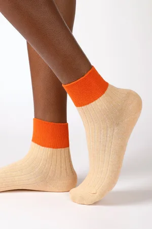 Glassworks London Peach And Candy Colourblock Socks