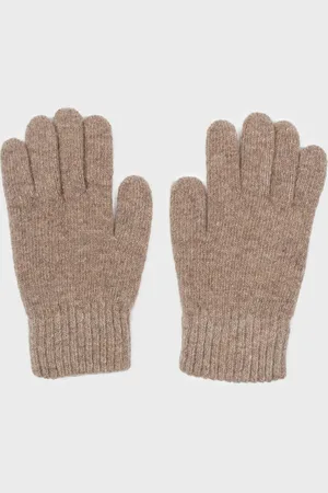 Glassworks London Beige Smooth Wool Blend Gloves