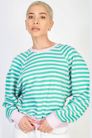 Glassworks London Lilac And Green Horizontal Stripe Sweatshirt