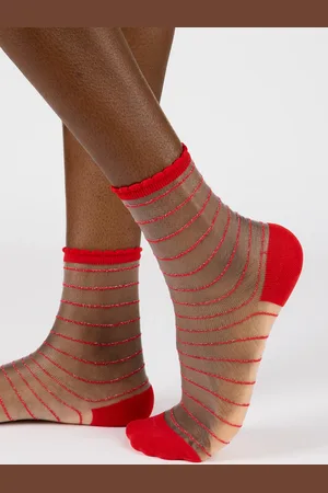 Glassworks London Sheer Horizontal Stripe Socks