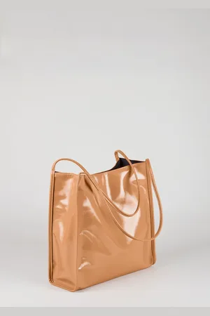 Glassworks London Camel High Shine Pvc Tote Bag