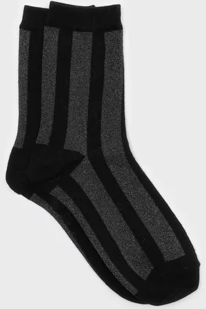 Glassworks London And Silver Glitter Vertical Striped Socks