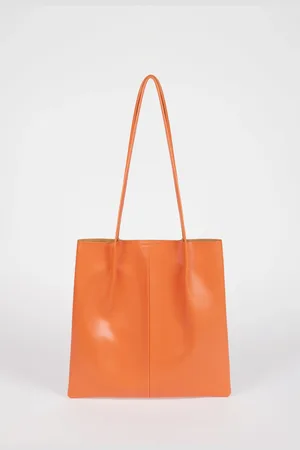 Glassworks London Vegan Leather Pinched Strap Tote Bag