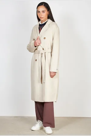 Glassworks London Oatmeal Double Breasted Wool Blend Coat