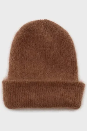 Glassworks London Camel Mohair Beanie Hat