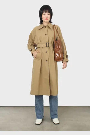 Glassworks London Dark Beige Single Breasted Buckle Detail Trench Coat