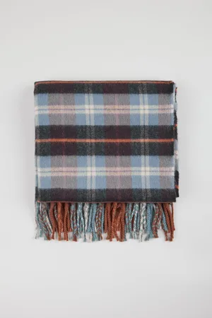 Glassworks London Pale And Orange Checked Scarf