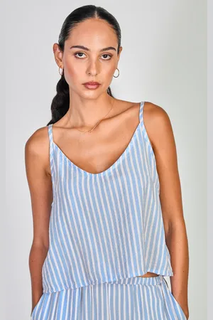 Glassworks London Pink And White Vertical Stripe Tank