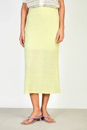 Glassworks London Lime Textured Pencil Skirt