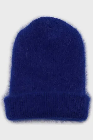 Glassworks London Cobalt Mohair Beanie Hat