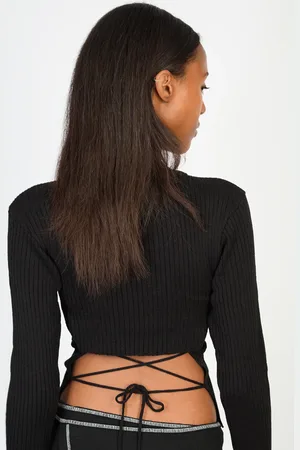 Glassworks London Cross Tie Back Knit Top