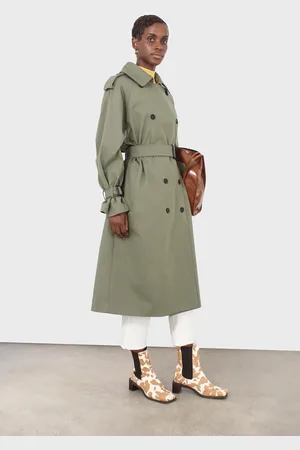 Glassworks London Khaki Classic Double Breasted Trench Coat