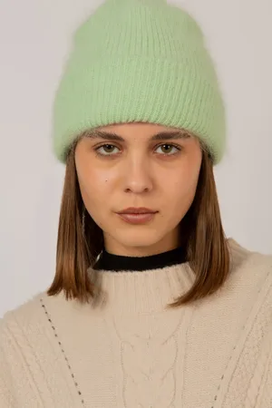 Glassworks London Mint Mohair Beanie Hat