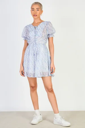 Glassworks London Floral Print Short Sleeved Mini Dress