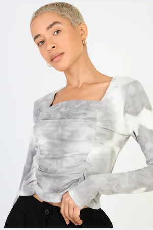Glassworks London Tie Dye Ruched Long Sleeve Top