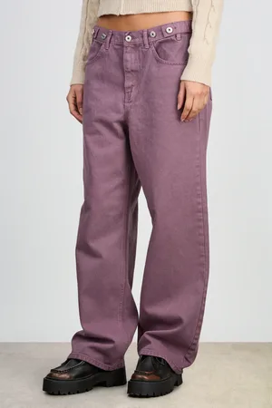 Glassworks London Washed Adjustable Waist Double Button Jeans