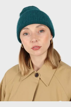 Glassworks London Teal Mohair Beanie Hat